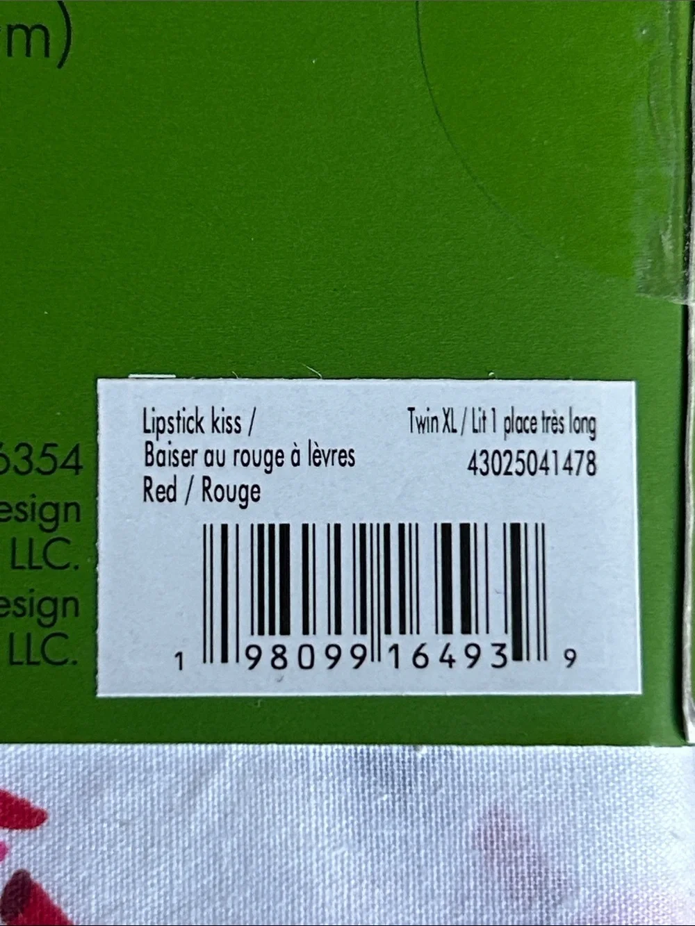 Kate Spade XL Twin Sheet Set 3 Piece 100% Cotton Lips Lipstick Kiss Pink Red NEW